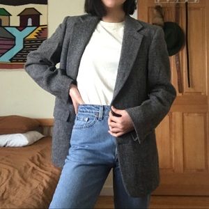 Vintage Gray Harris Tweed Blazer